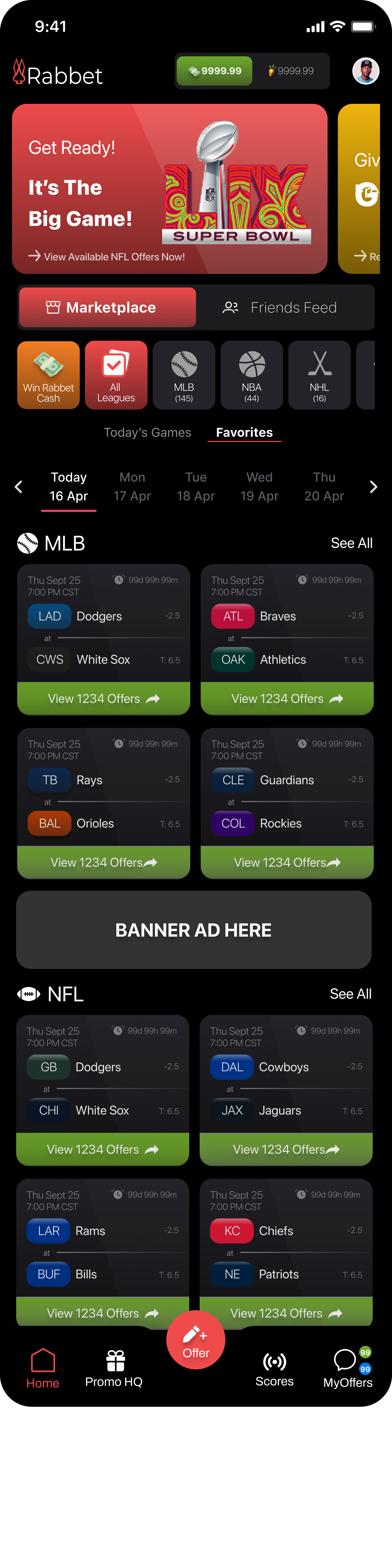 Rabbet marketplace home screen